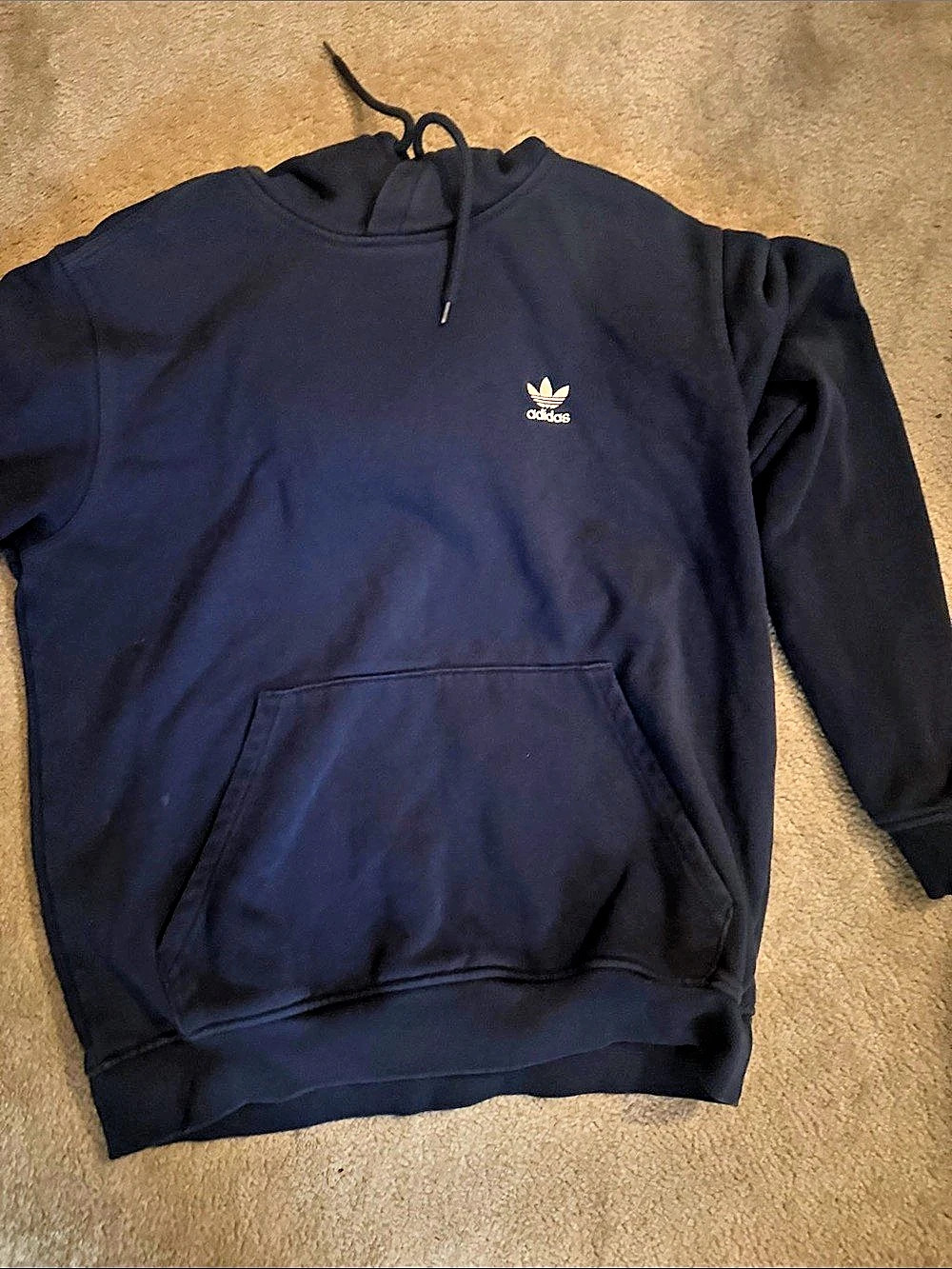 adidas Trefoil Hoodie Pullover in Blue Size Medium